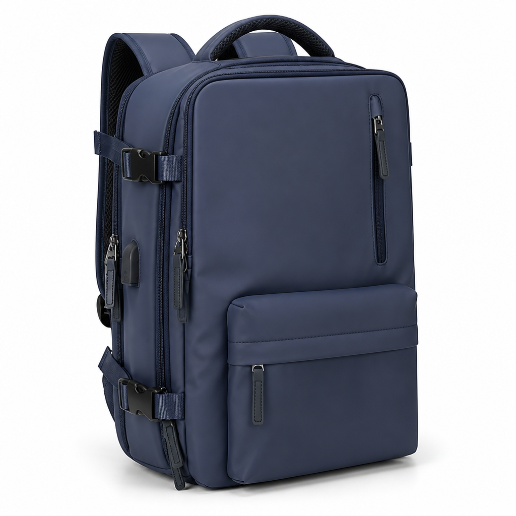 Waterproof USB-Port Shoe-Compartment Travel Backpack (40L)