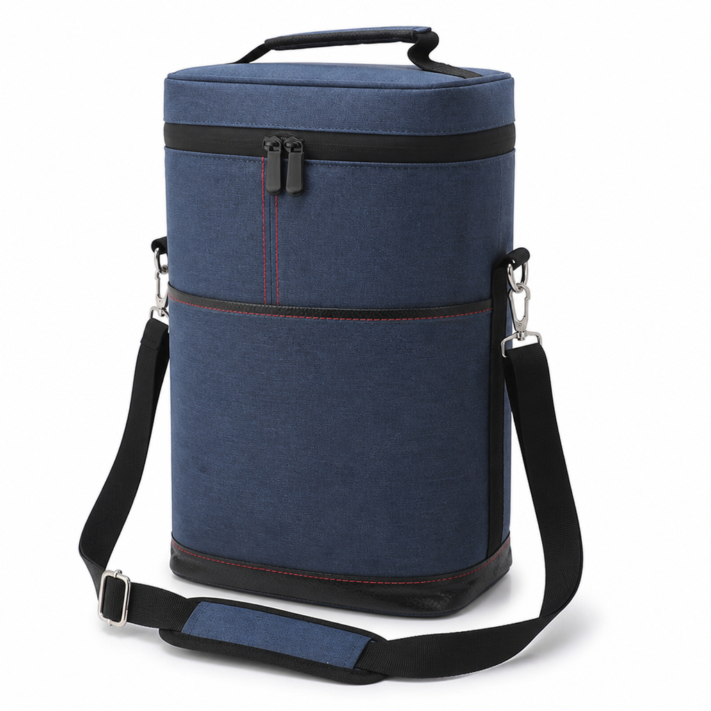Insulated Leakproof Canvas Wine Carrier (2-Bottle)