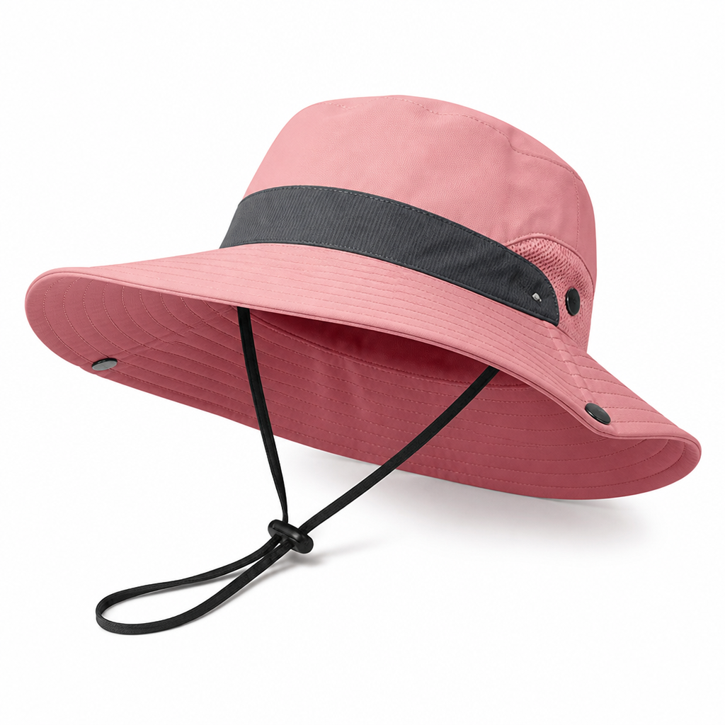 UPF 50 Breathable Foldable Sun Hat (Ponytail Hole & Chin Strap)