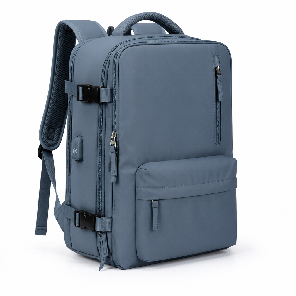 Water-Resistant Nylon Anti-Theft USB Travel Backpack