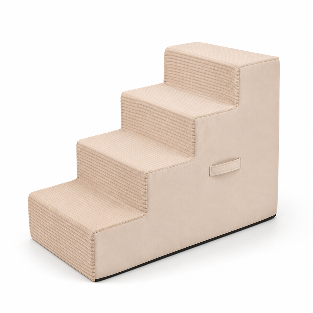 High-Density Foam & Non-Slip Dog Stairs (4-Step)