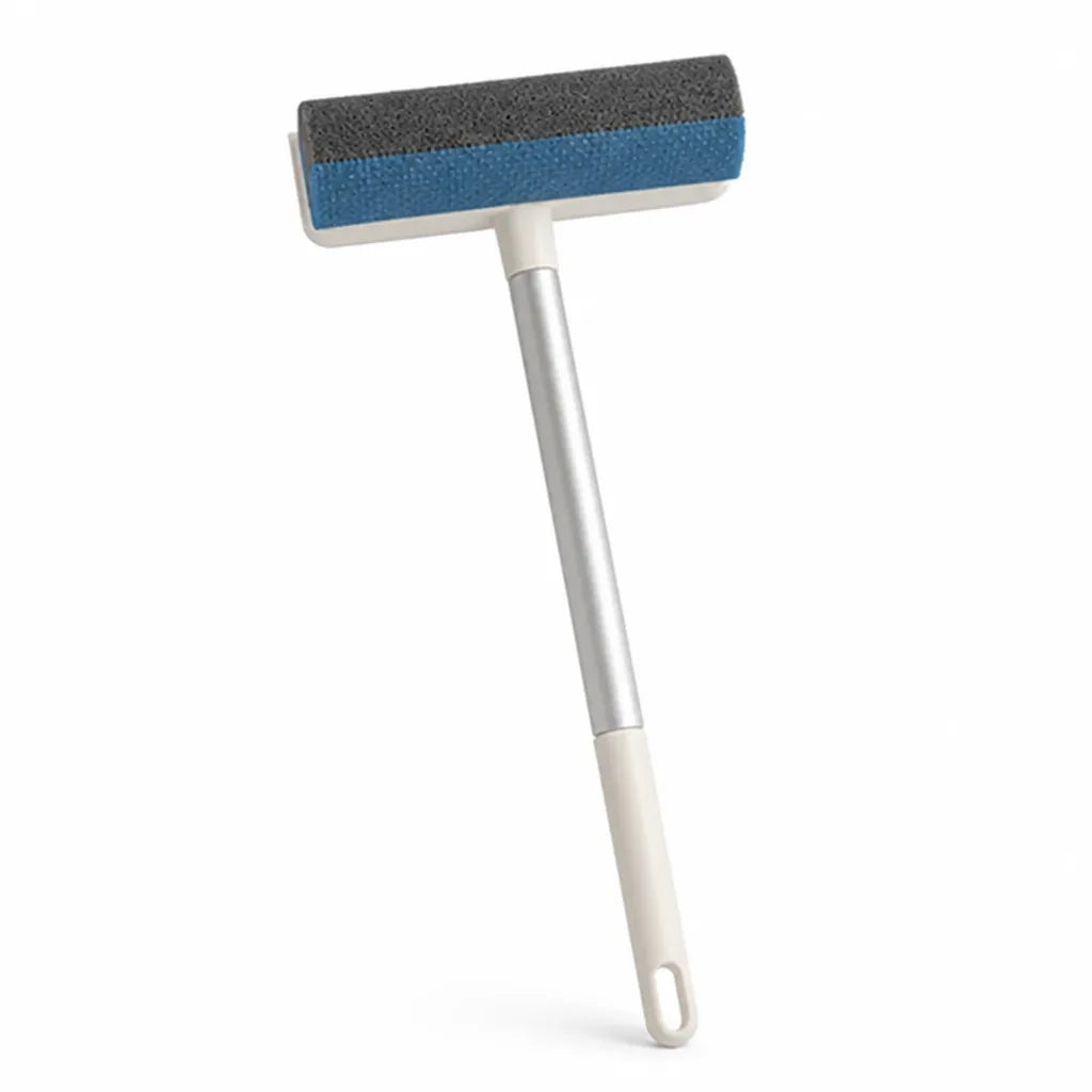 Double-Sided Microfiber and PVA Window Cleaning Brush (17.7-Inch Handle)