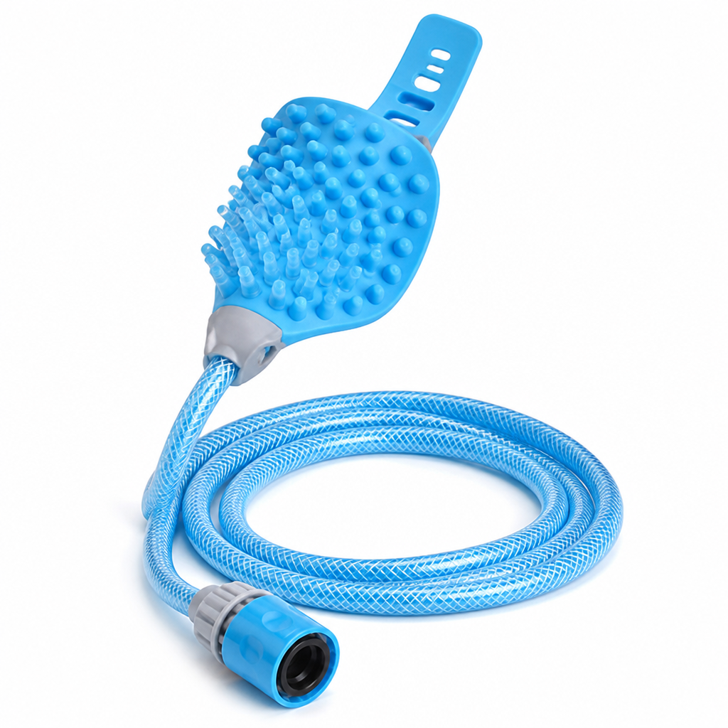 Soft Silicone Garden-Hose Dog Shower Glove