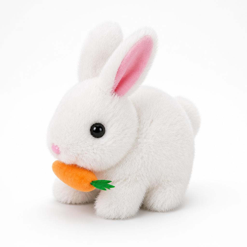 Lifelike Hopping Non-Toxic Plush Bunny (Handcrafted)