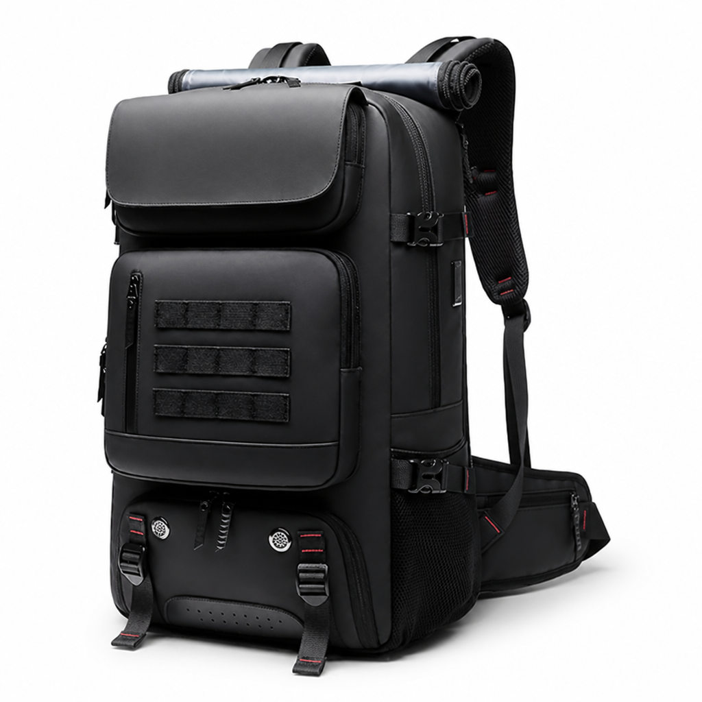 Waterproof 50L Travel Backpack (Built-In USB Port & Shoe Compartment)