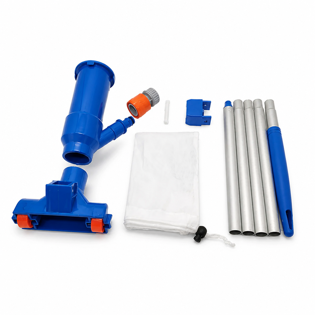 Hose-Powered Venturi Pool Vacuum (5-Section Pole & Mesh Bag)
