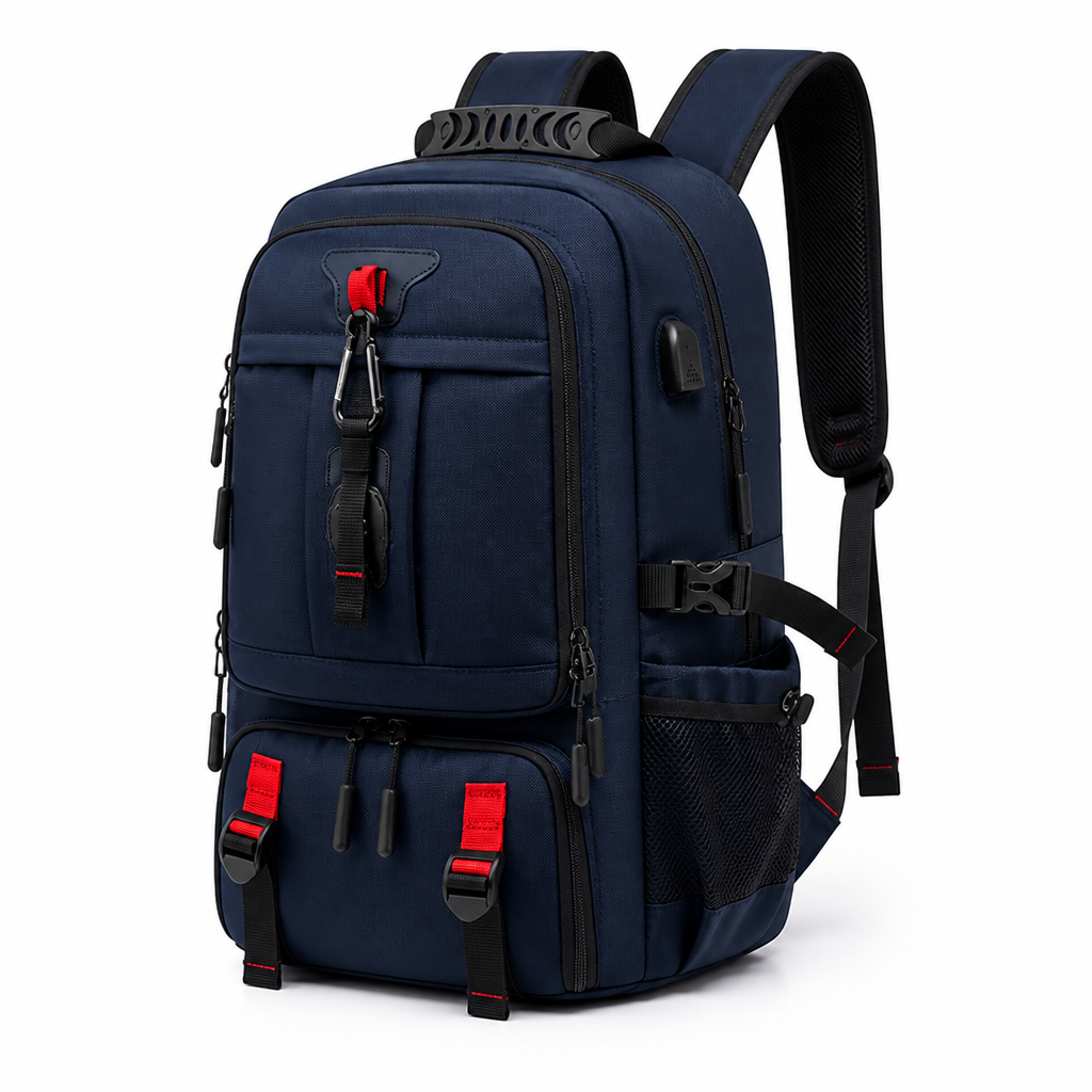 Expandable 60L Anti-Theft USB Laptop Backpack