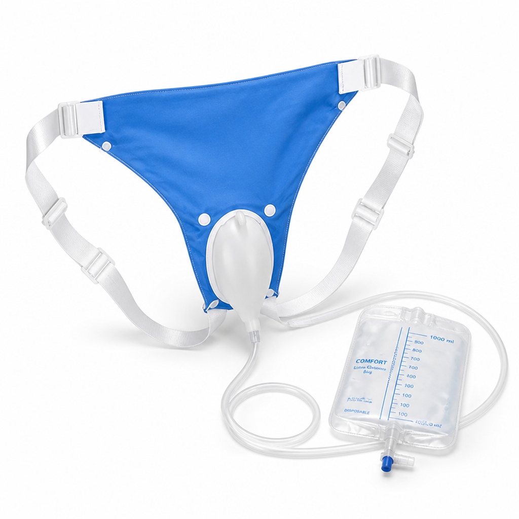 Leak-Proof Adjustable Straps Silicone Urine Collector (33.8 fl oz)
