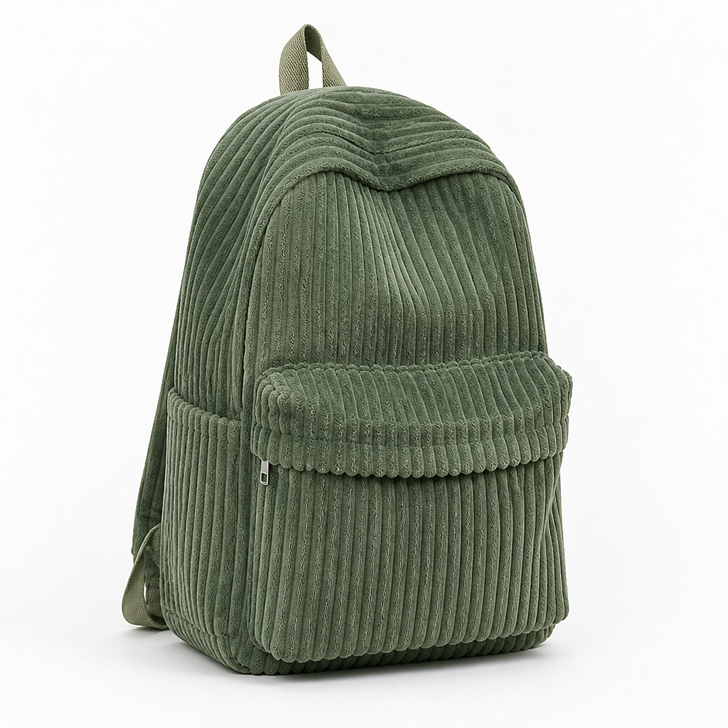 Durable Corduroy Multi-Pocket Backpack (Tablet Sleeve)