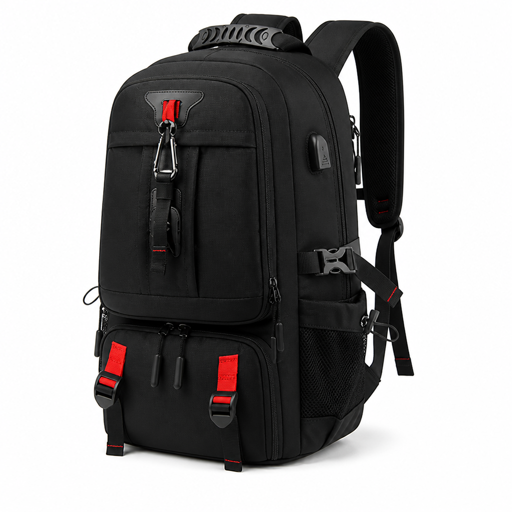 Water-Resistant Expandable Travel Backpack With USB Port
