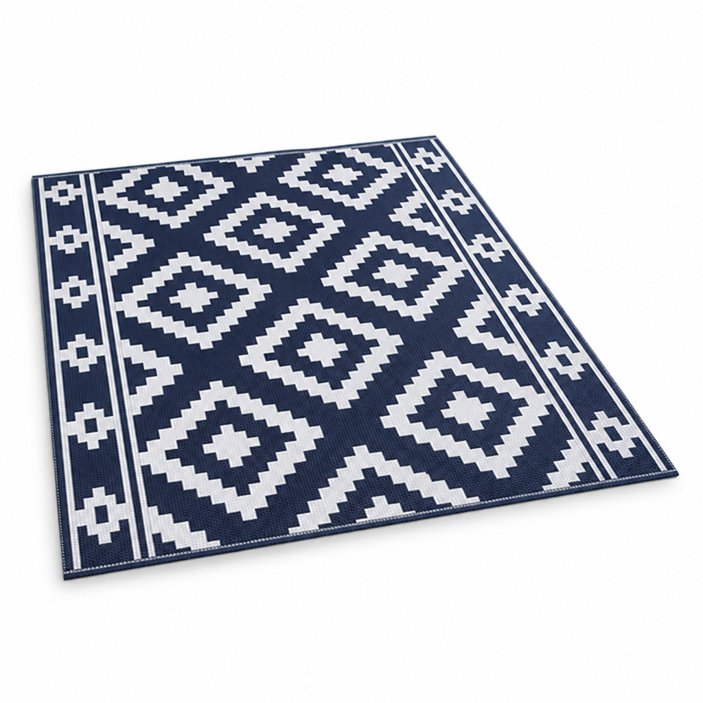 Weatherproof UV-Resistant Geometric Outdoor Rug