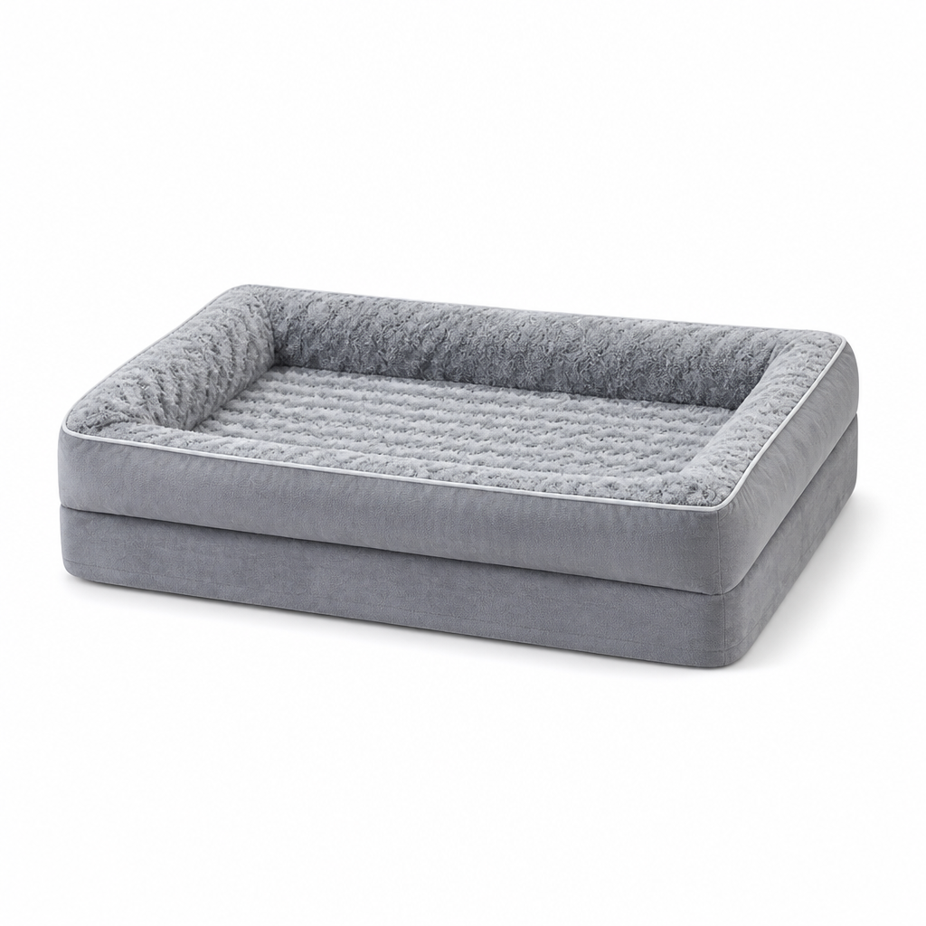 Orthopedic Bolstered Dog Bed (Removable Washable Cover)