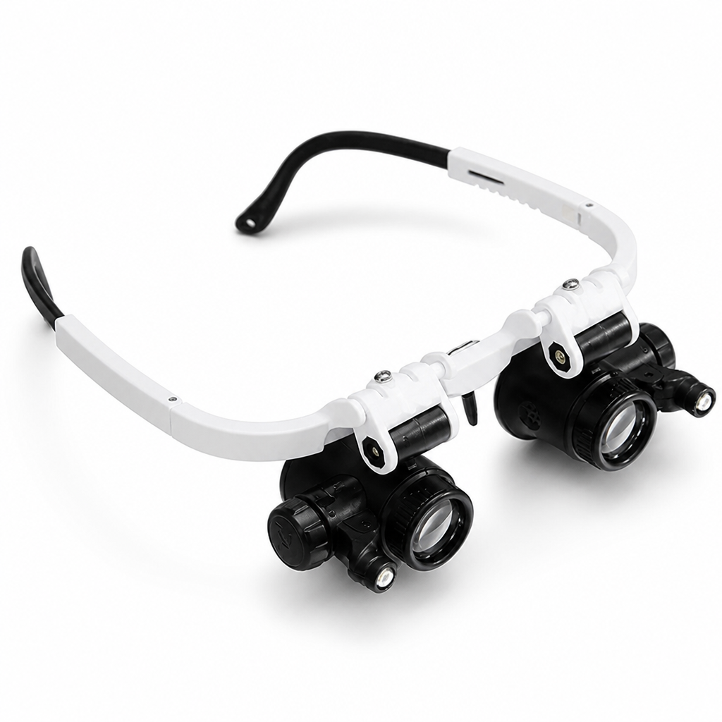 Built-In LED Hands-Free Magnifying Glasses (8x, 15x, 23x)