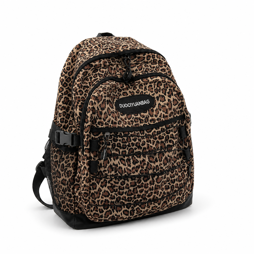 Large-Capacity Nylon Animal Print Women's Backpack