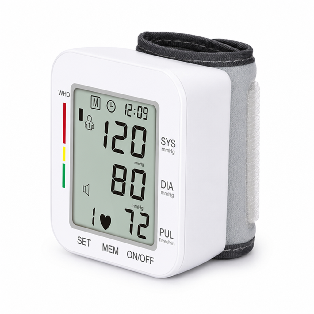 Rechargeable Large LCD Voice Readout Wrist Blood Pressure Monitor (Dual-User)