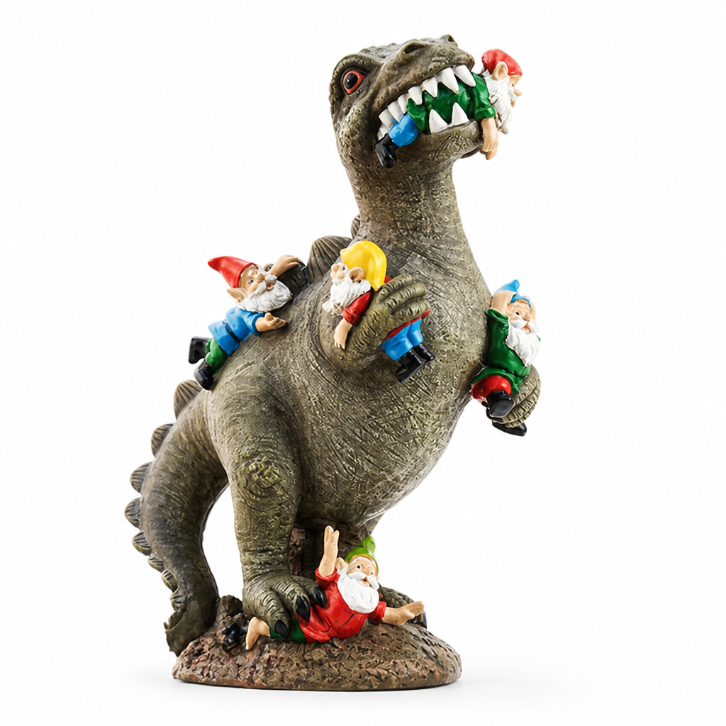 Weatherproof & UV-Resistant Hand-Painted T-Rex Garden Statue