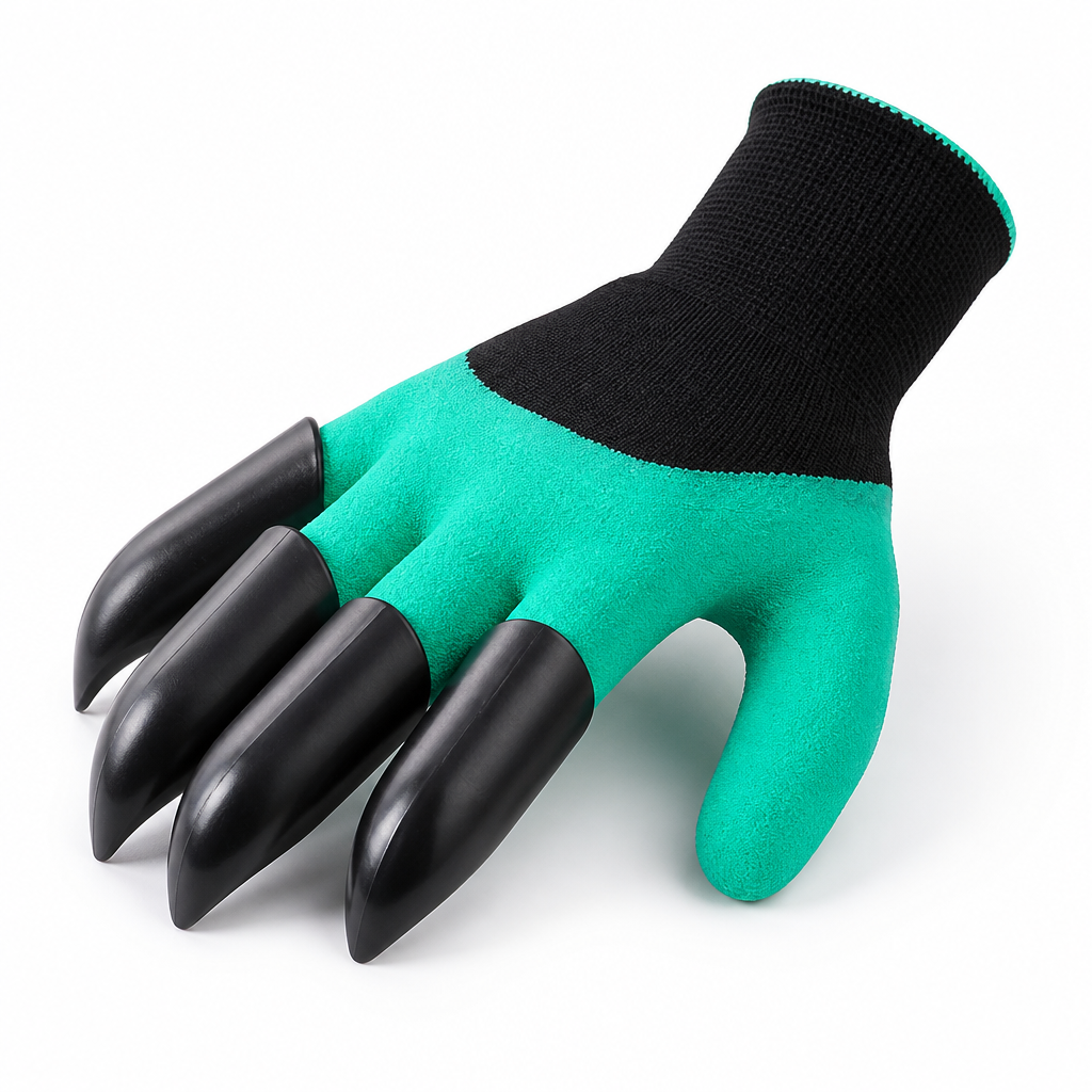 Integrated Digging-Claw Latex-Coated Gardening Gloves (One Size)