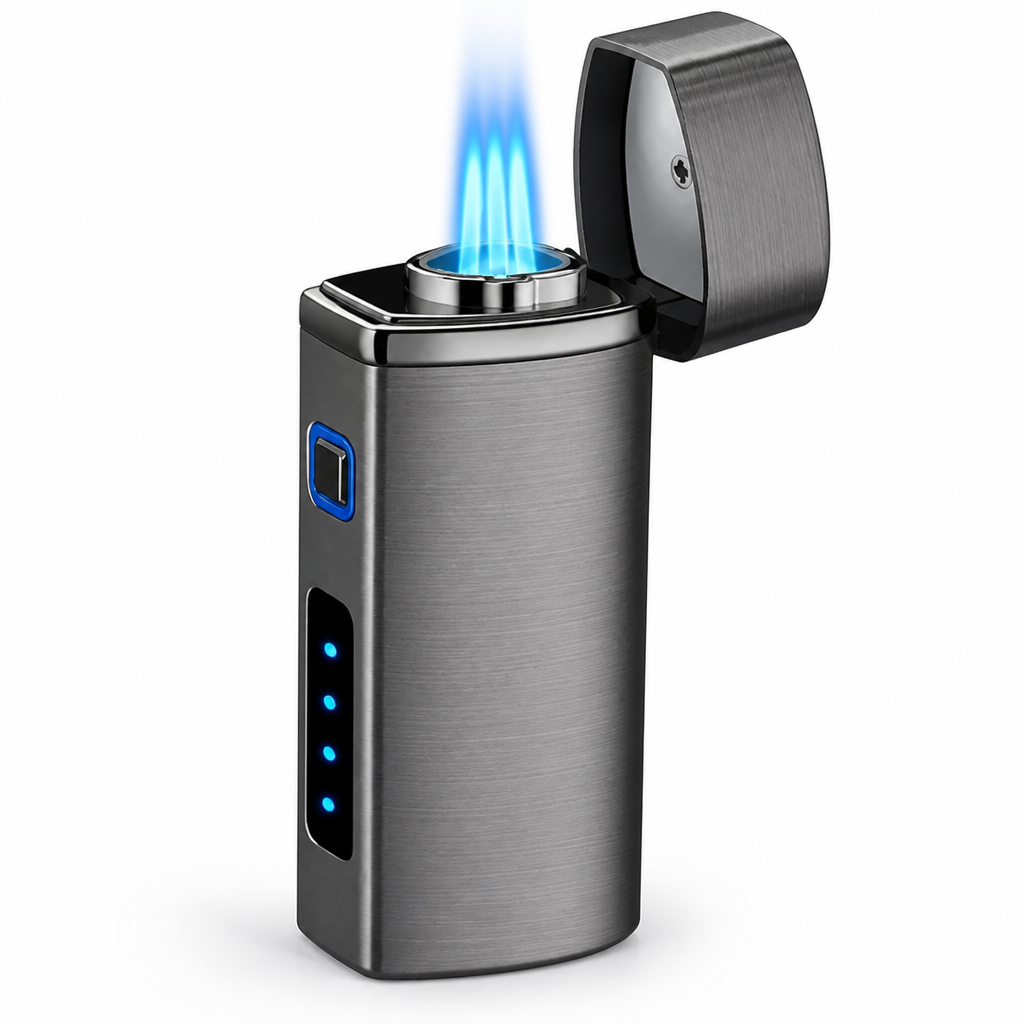 Triple Jet Touch-Activated USB Rechargeable Lighter