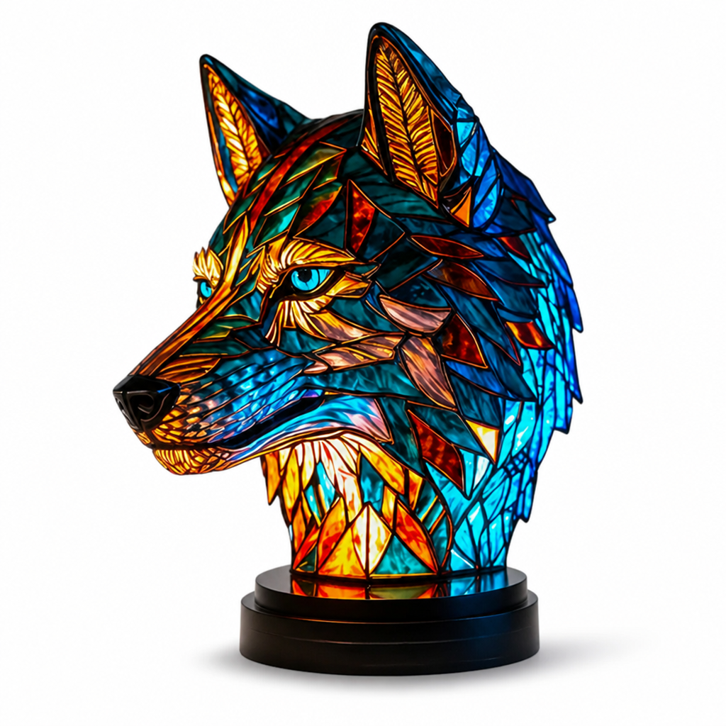 Colorful Stained Glass Animal-Print Table Lamp (20 Styles)