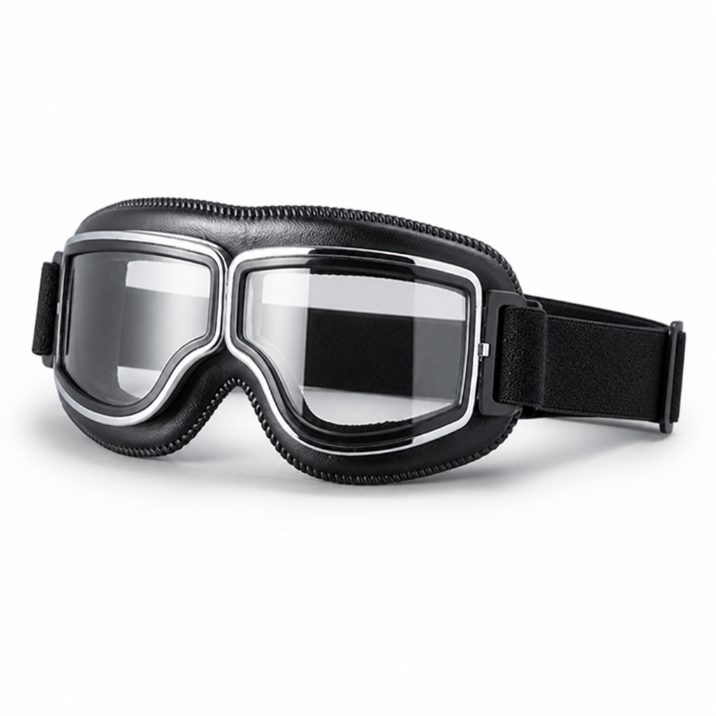 Interchangeable Lenses & Comfort-Padded Motorcycle Goggles