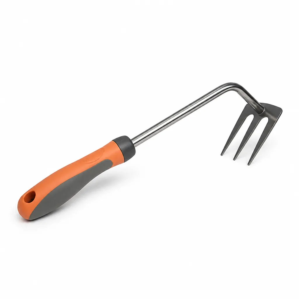 Ergonomic Non-Slip Garden Rake With Steel Tines