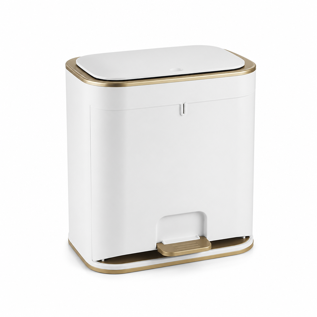 Odor-Control Compact Bathroom Trash Can