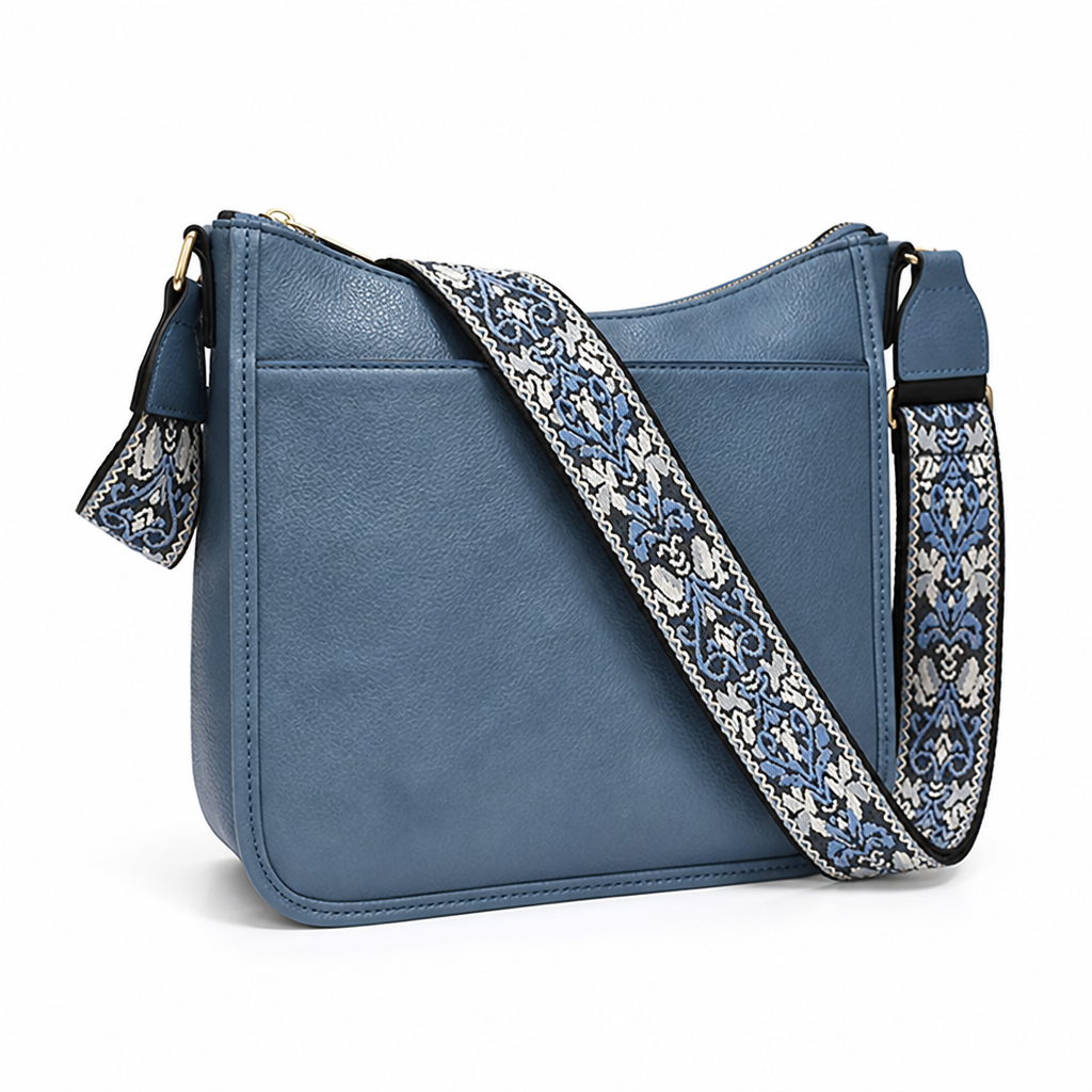 Durable PU Leather Multi-Compartment Crossbody Bag