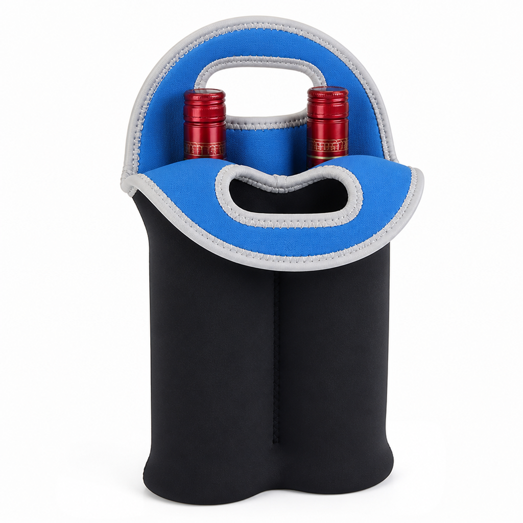 Insulated Neoprene Dual-Bottle Wine Carrier (Holds Two 750ml)