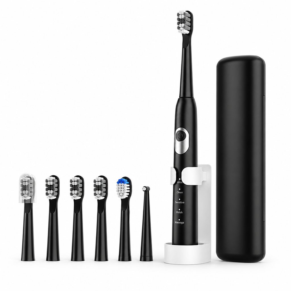USB-Rechargeable Soundwave Electric Toothbrush (6 Brush Heads)