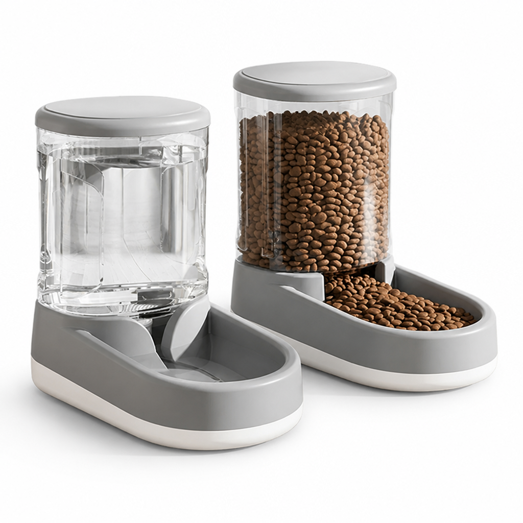 Automatic Gravity-Fed BPA-Free Pet Feeder & Water Dispenser