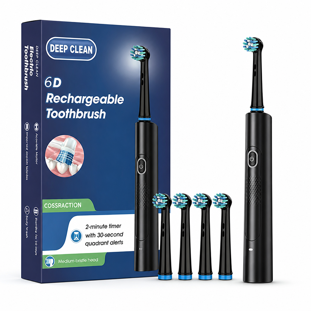 Rechargeable Dual-Mode IP67 Waterproof Electric Toothbrush (2-Min Timer)
