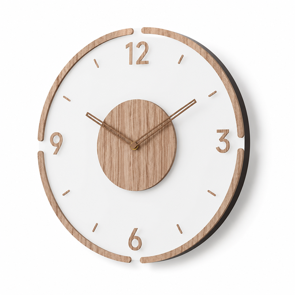 Minimalist Solid Wood Silent Quartz Wall Clock
