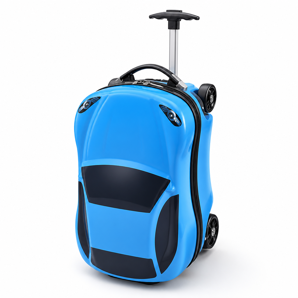 Car-Shaped ABS Hardshell Kids Pull-Along Suitcase