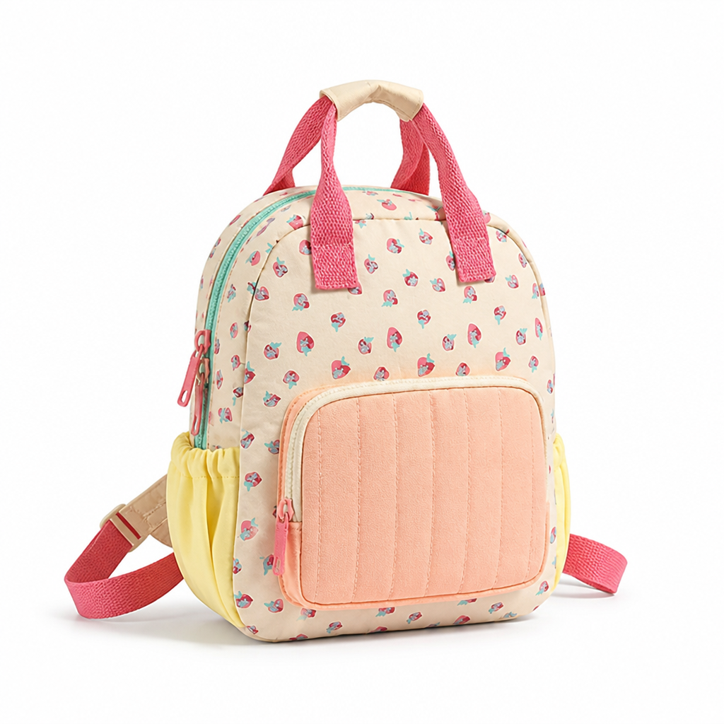 Lightweight Nylon Color-Block Kids Backpack