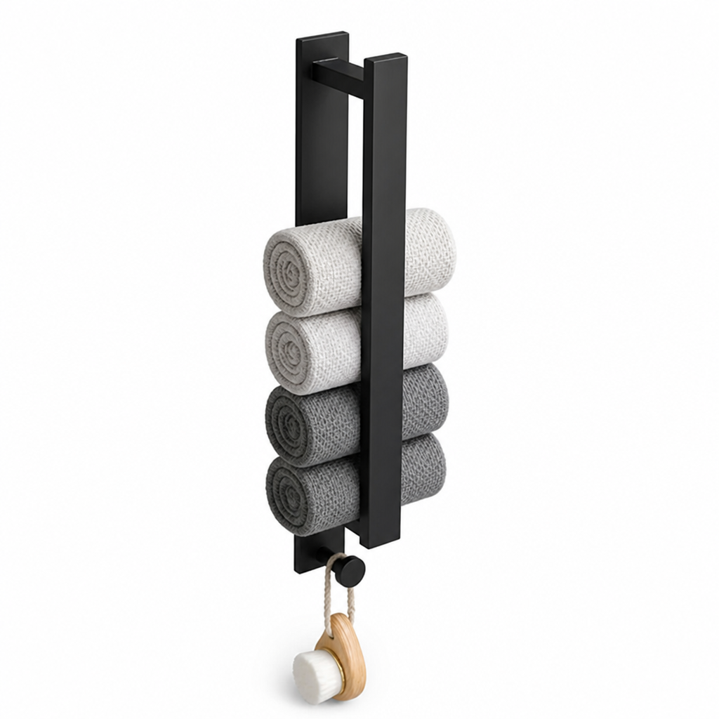 No-Drill Space-Saving Stainless Steel Towel Rack