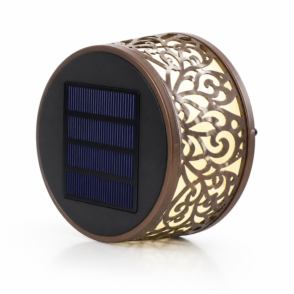 Solar-Powered Weather-Resistant Mandala Projection Lantern
