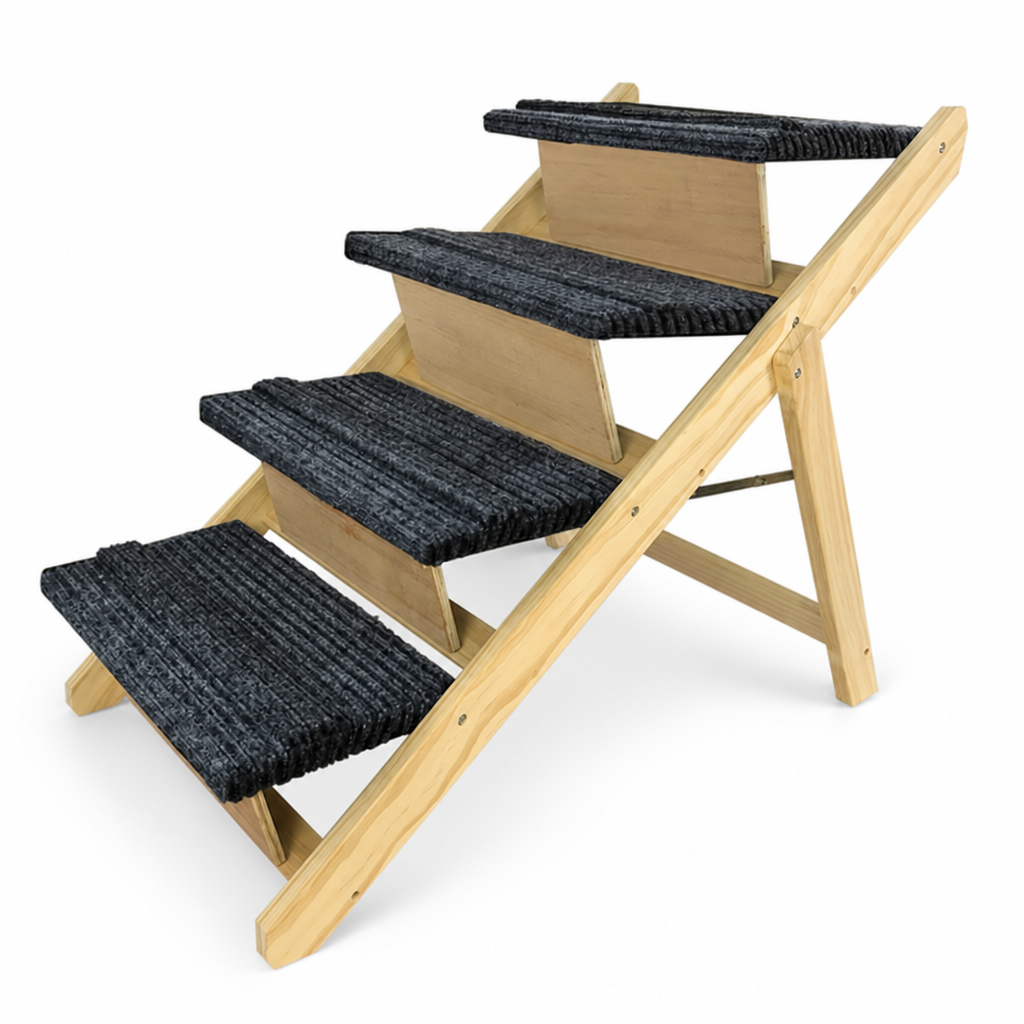 Foldable Wooden Non-Slip Pet Stairs & Ramp