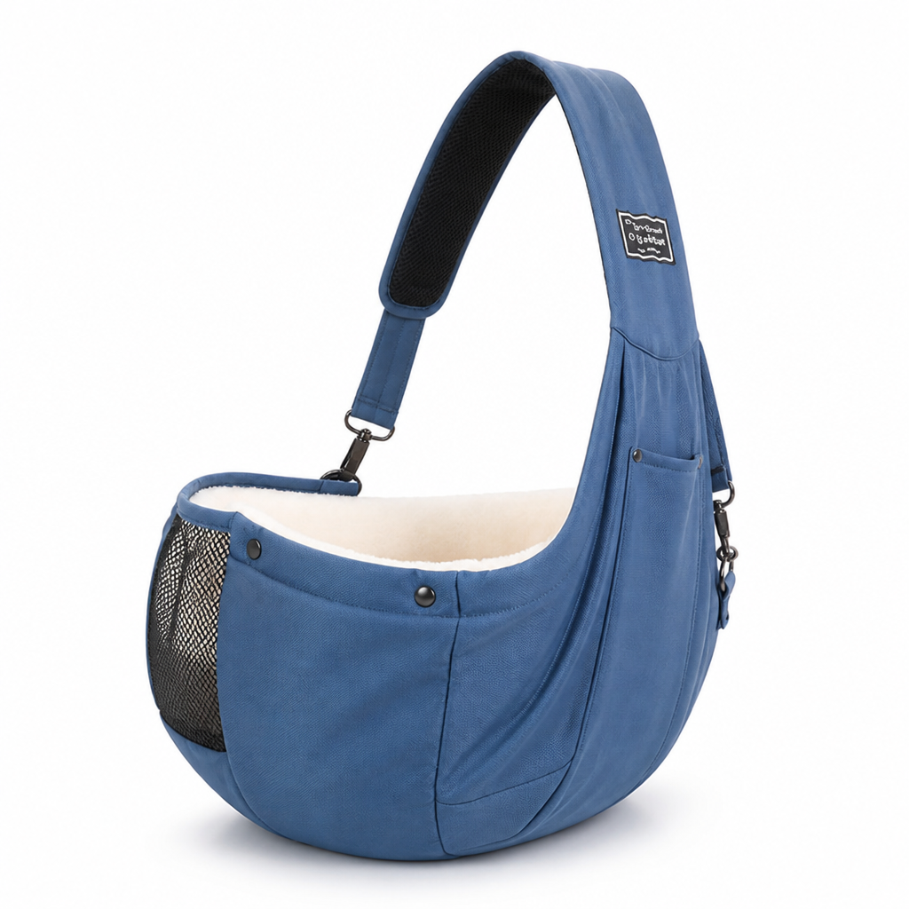 Breathable Mesh & Plush-Padded Pet Sling Carrier (Small Pets)