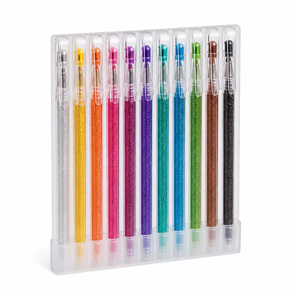 Fine Ball Tip Quick-Dry Non-Toxic Glitter Gel Pen Set
