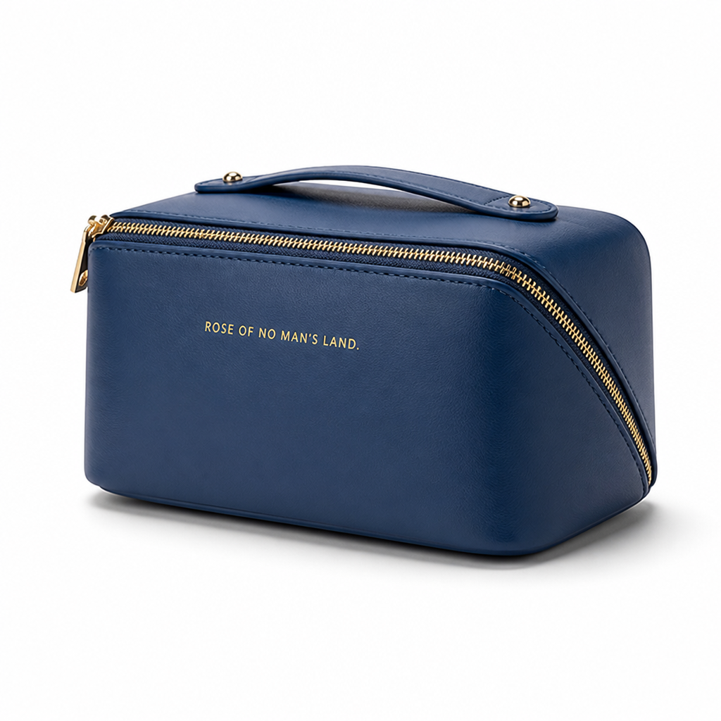 Waterproof PU Leather Zip-Closure Travel Makeup Organizer
