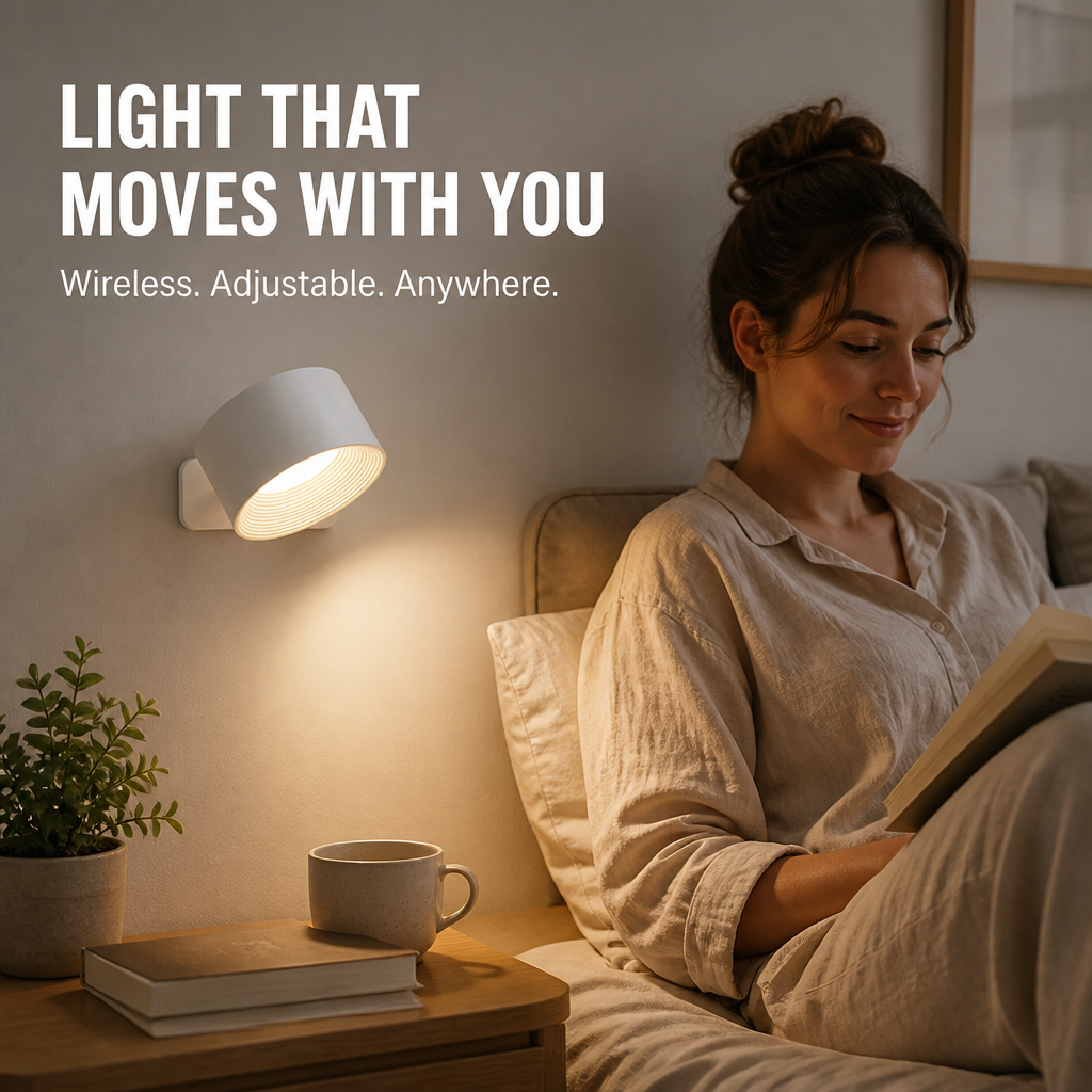 LumaSphere™ — Mount It Without Drilling, Aim the Light, Carry It Anywhere Cordless