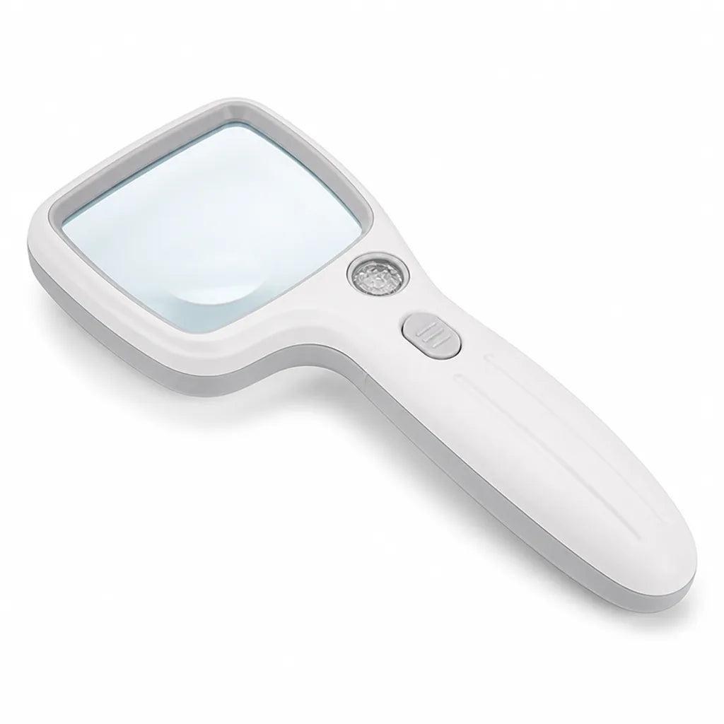 Built-In LED Circular Lens Handheld Magnifier (10X)