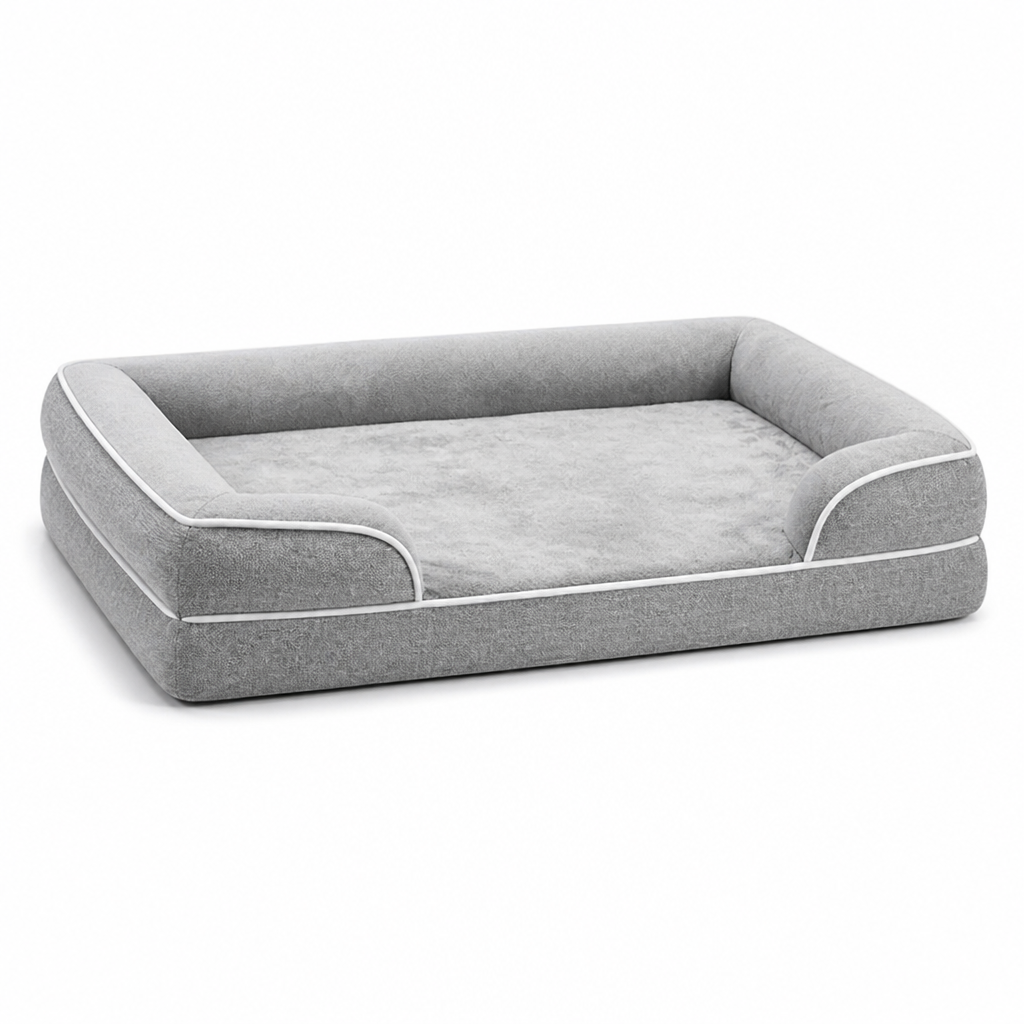 Orthopedic Memory Foam Dog Bed (Non-Slip Washable Cover)