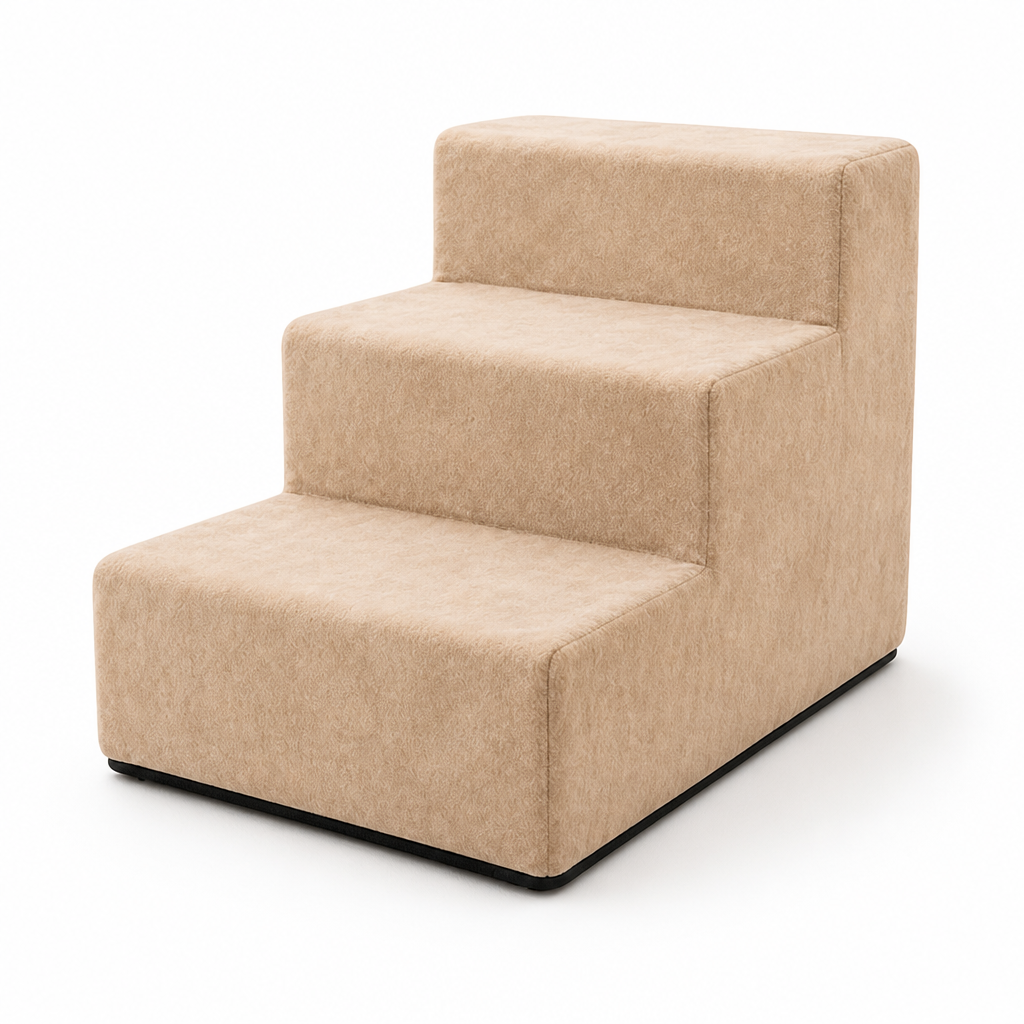 Non-Slip Velvet Foam Pet Stairs (3-Step)