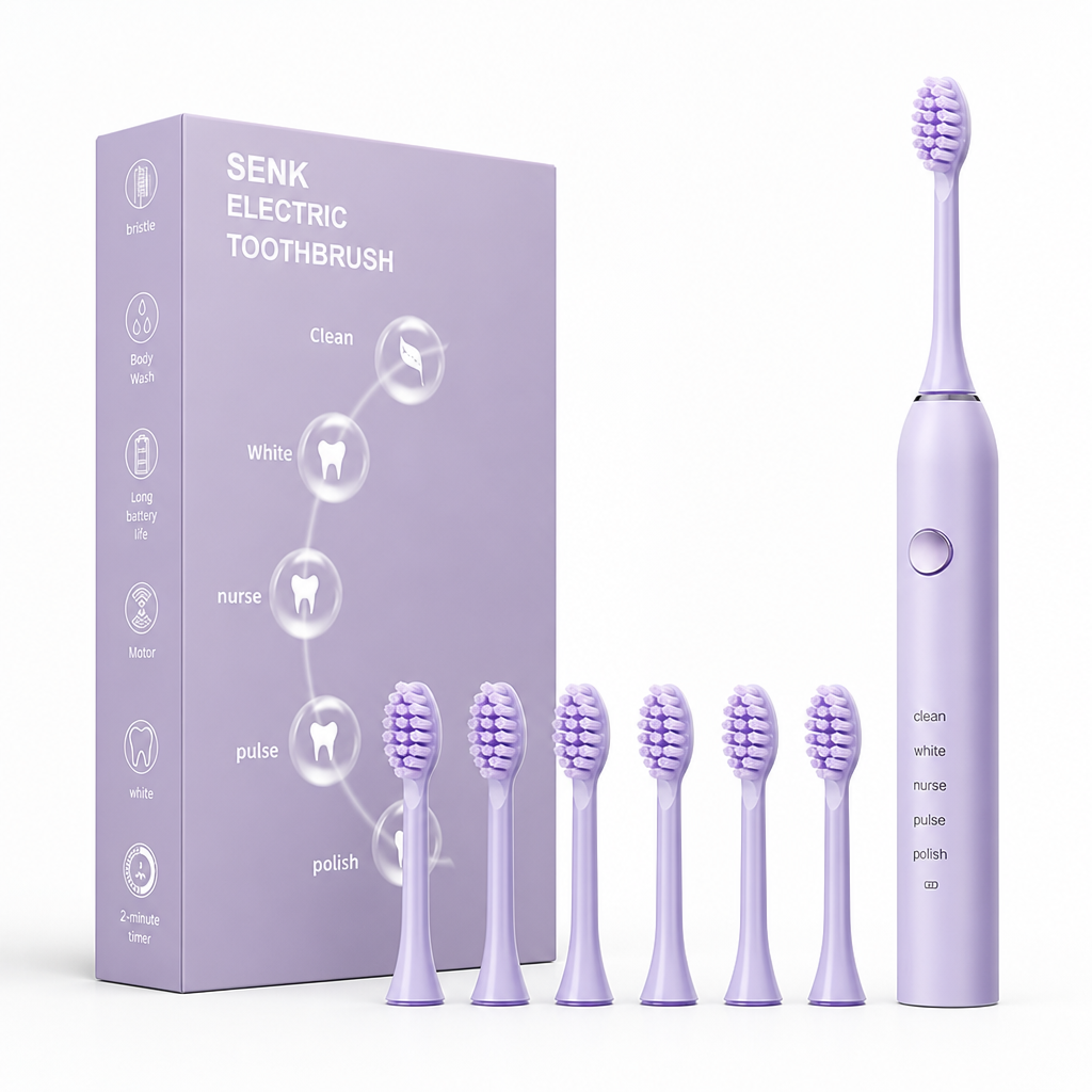USB-Rechargeable 5-Mode Soft-Bristle Electric Toothbrush