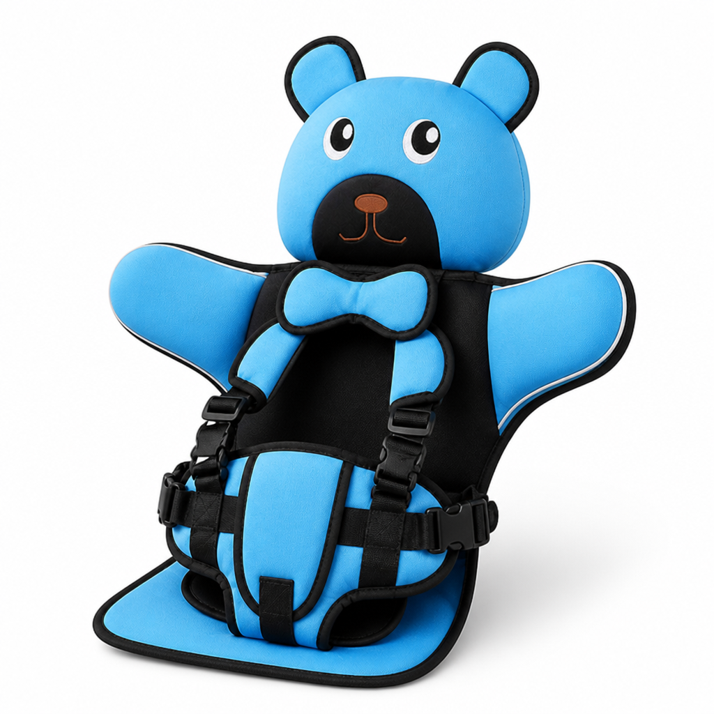 Foam-Padded Side-Wing Adjustable Harness Car Seat Cushion