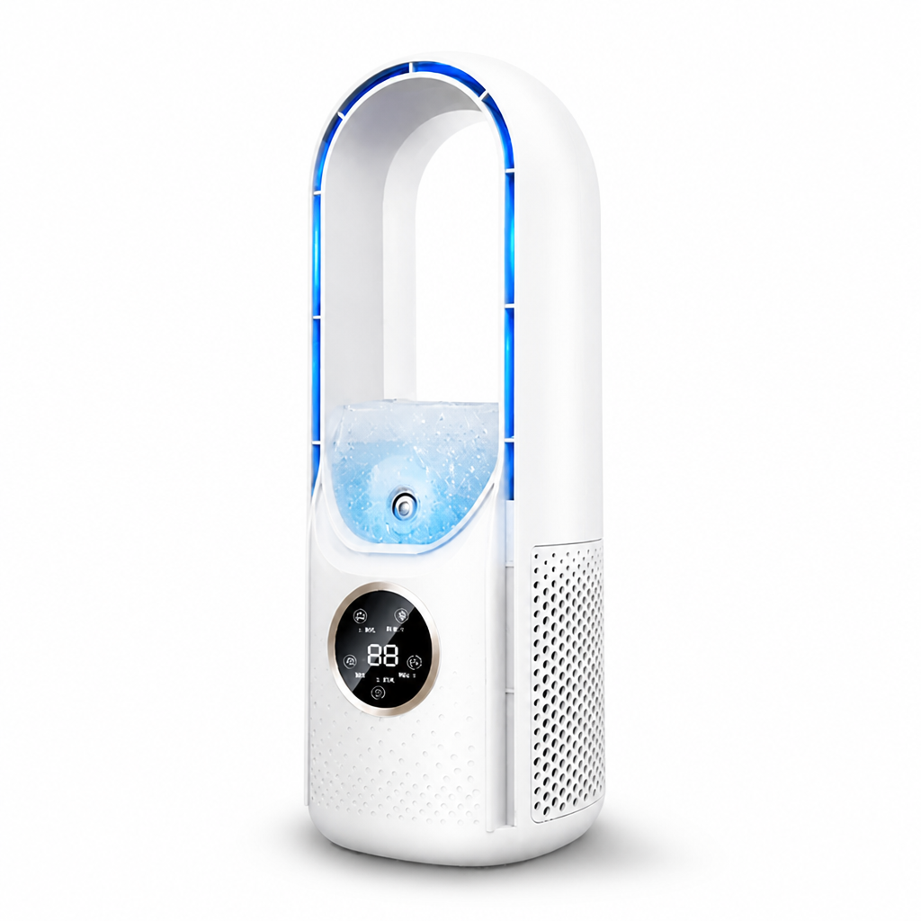Whisper-Quiet Bladeless Bedside Air Cooler