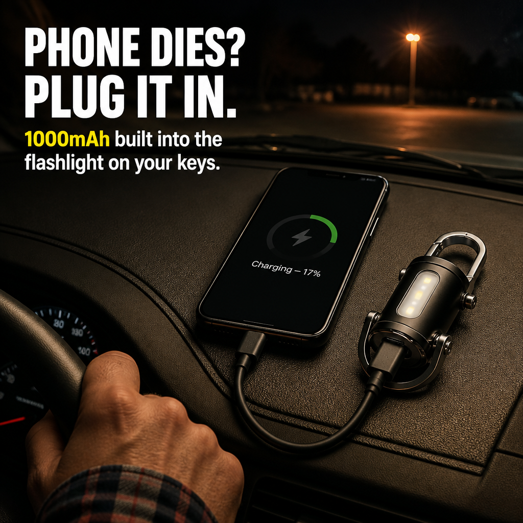 ValorBeam™ — Keep a 1200-Lumen Flashlight and Phone Charger with You on Your Keys