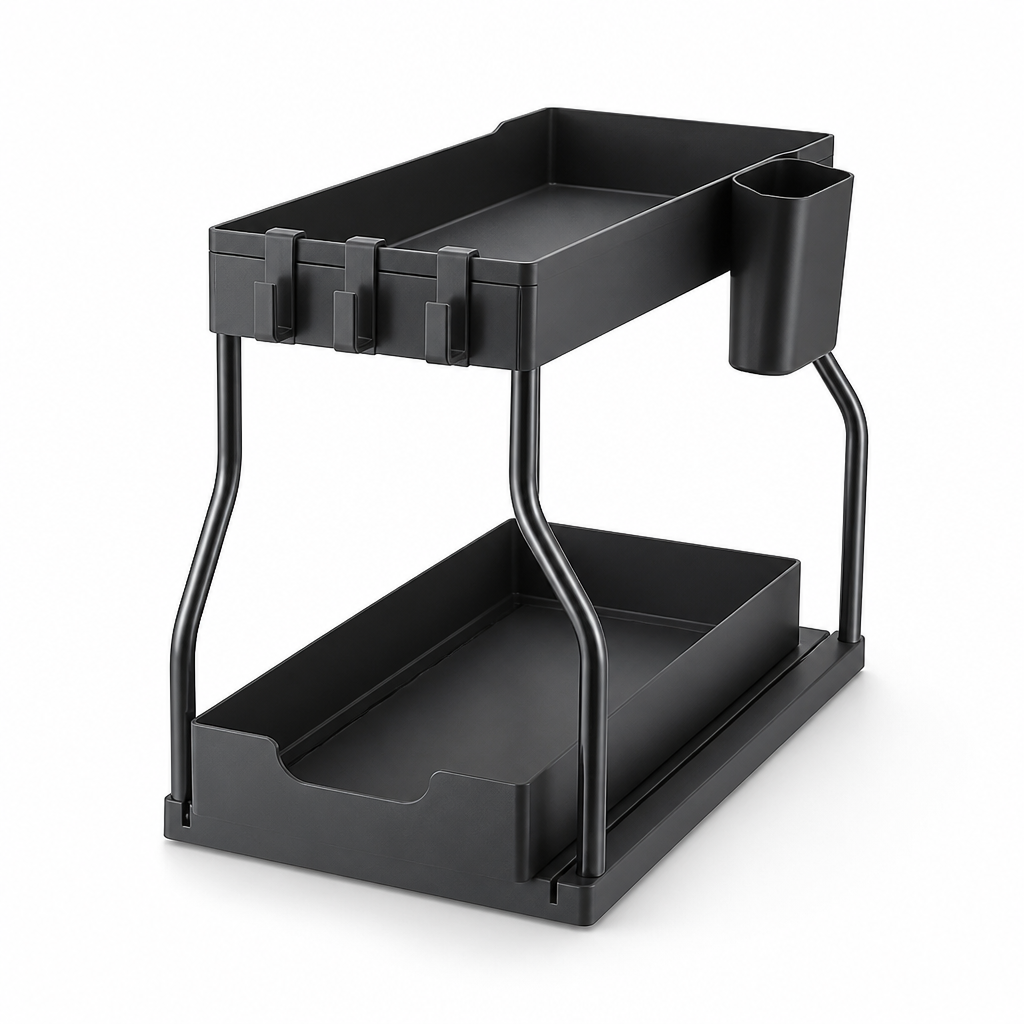 2-Tier Pull-Out Drawer Under-Sink Organizer (Drill-Free)