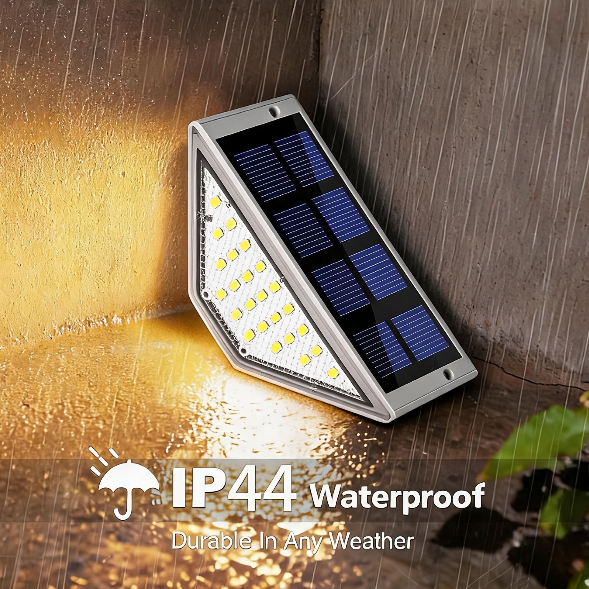 LED Outdoor Step Lights with Solar Power for Pathway Illumination